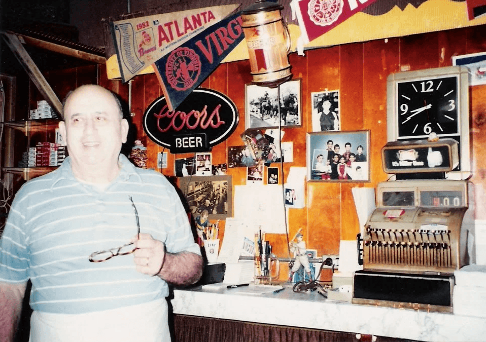 George Najour behind the bar at George's